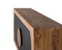 GINER Y COLOMER Aparador de madera de acacia con 4 puertas, Natural y negro
